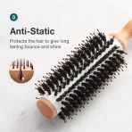 kf Hd386a394492b4b55b6c687928825e4a4v MR GREEN Boar Bristles Hair Brush Round Styling Curling Roll Hairbrush Natural Wooden Detangling Comb for