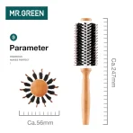 kf Hda2a3c24313b4822a0da2b06f6751c86S MR GREEN Boar Bristles Hair Brush Round Styling Curling Roll Hairbrush Natural Wooden Detangling Comb for